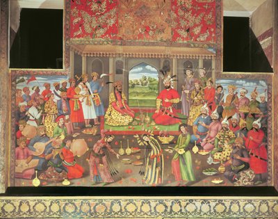 Der Empfang des Botschafters des Großmoguls am Hof von Shah Tahmasp, 1573-76 von Persian School